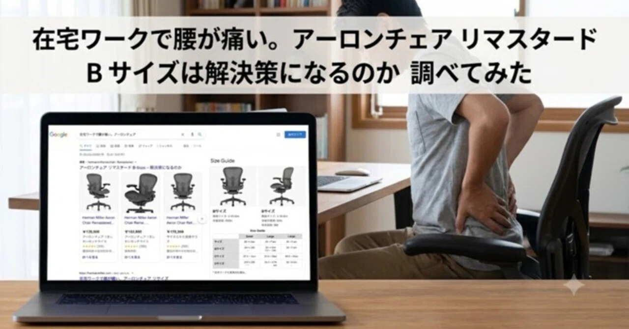 在宅ワークで腰が痛い。アーロンチェア リマスタード Bサイズは解決策 