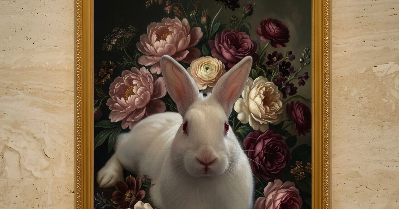 ニュージーランドホワイトの花の油絵風アート額装プリントができました