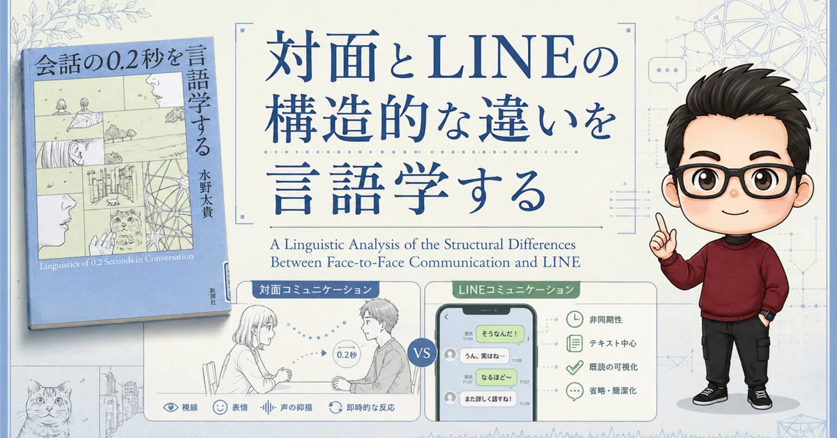会話と人間関係 🌱対面とLINEの構造的な違いを言語学する｜☘️会話の『0.2秒』で人間