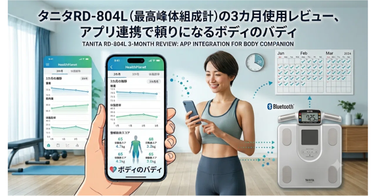 タニタRD-804L（最高峰体組成計）の3カ月使用レビュー、アプリ連携で