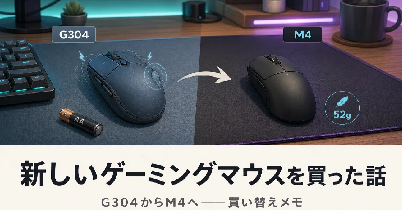 G304からMAMBASNAKE M4へ—新しいゲーミングマウスを買った話｜まるしょ