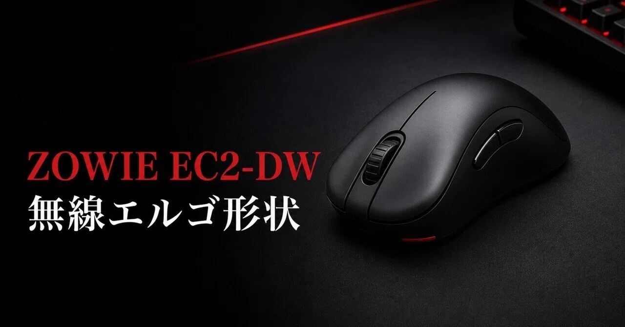BenQ ZOWIE EC2-DWレビュー・口コミ評判と特徴 約60gの右手用エルゴで
