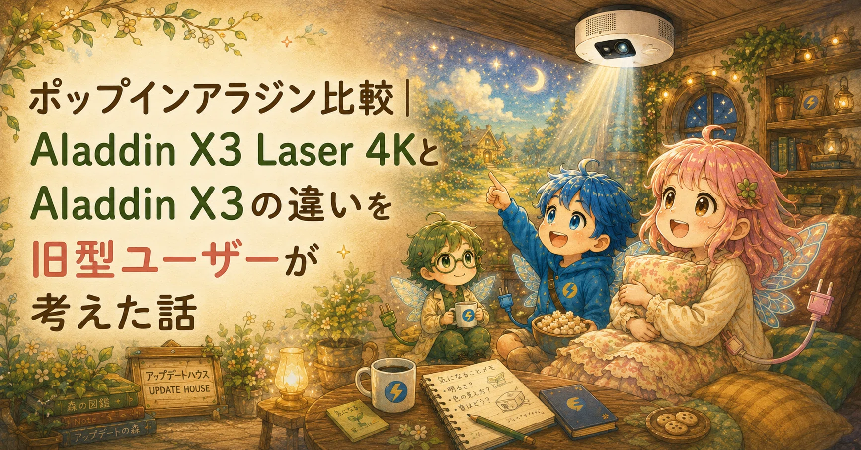 ポップインアラジン比較｜Aladdin X3 Laser 4KとAladdin X3の違いを