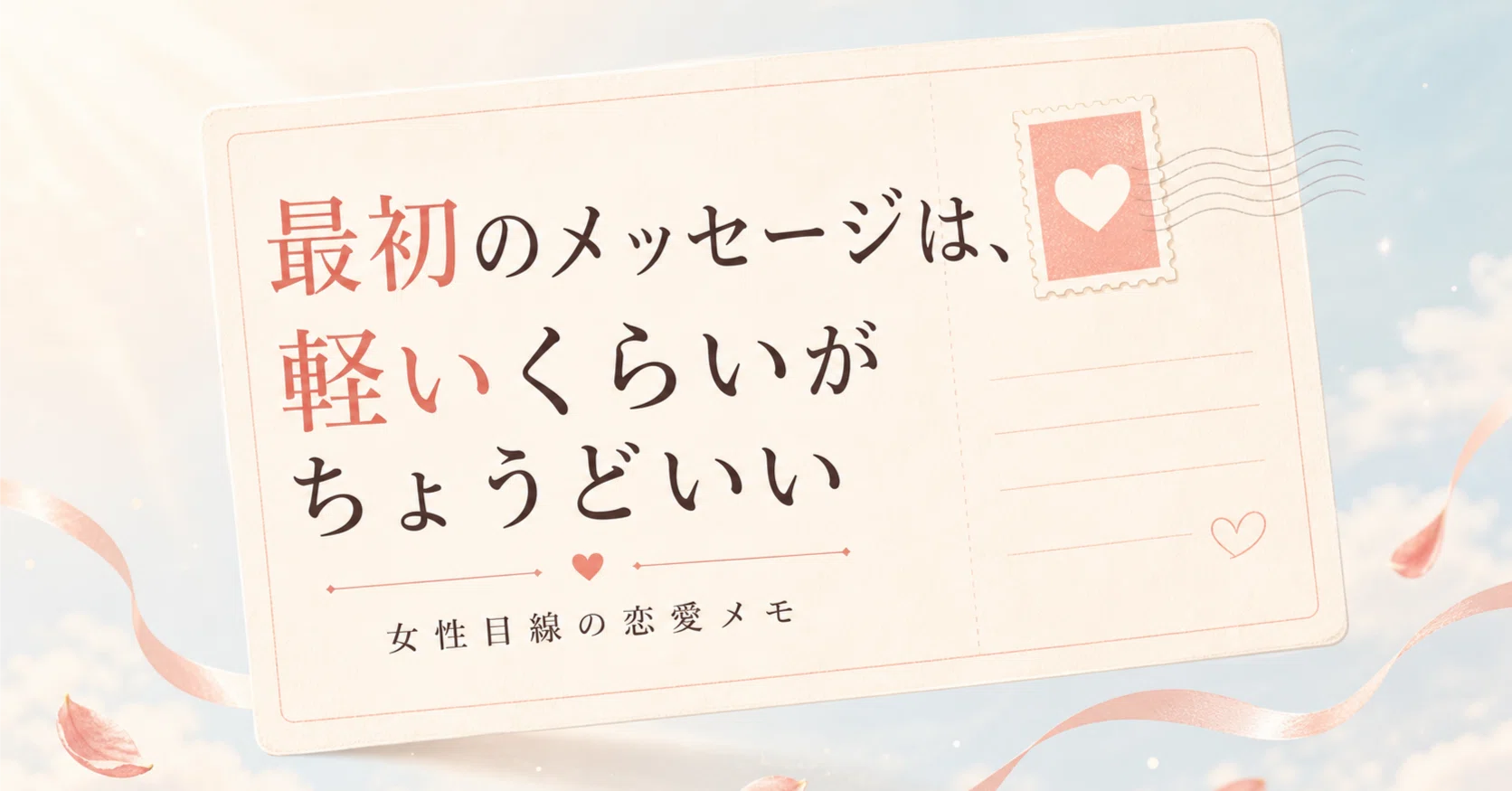 汐〜お気軽にメッセージください(^^) 最初のメッセージは、軽いくらいがちょうどいい｜むうちゃん｜女性目線