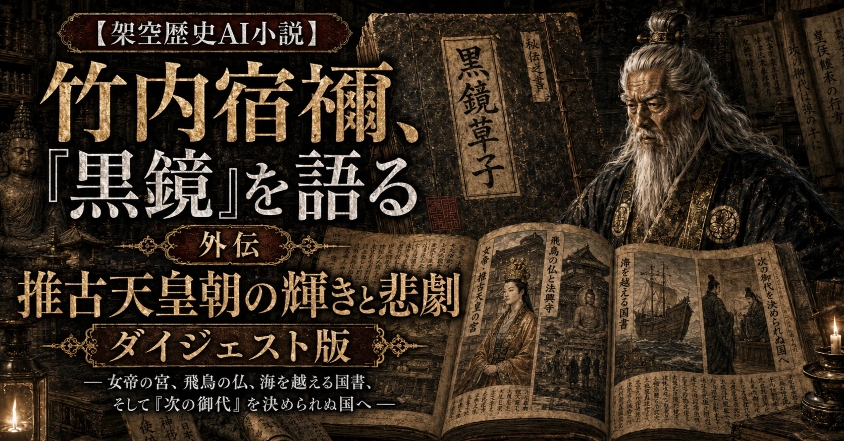 架空歴史AI小説】竹内宿禰、「黒鏡」を語る 外伝推古天皇朝の輝きと