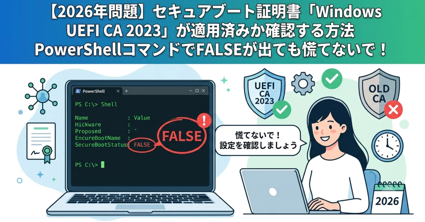 2026年問題】セキュアブート証明書「Windows UEFI CA 2023」が適用済み