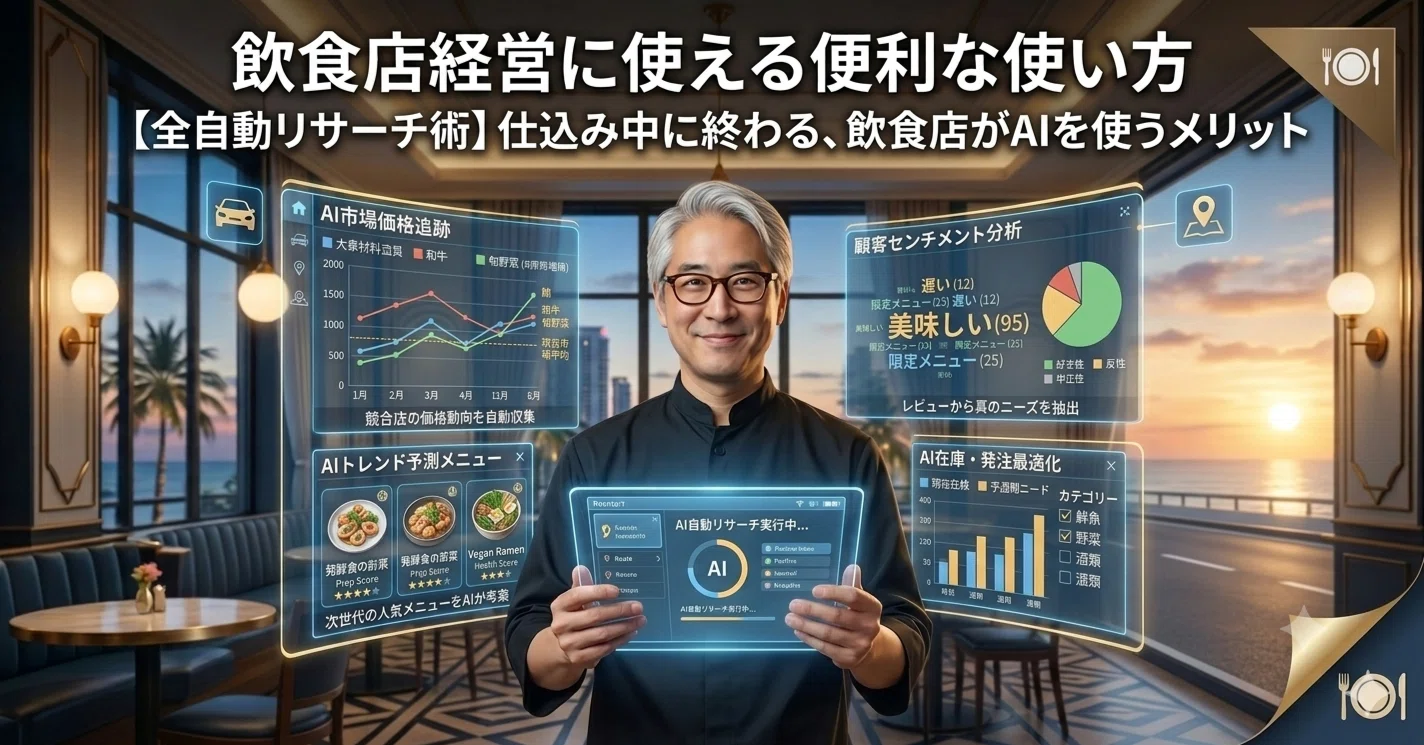 限界ボーナスセール中【AI搭載高性能サーマルサイト】GTMedia AI15 176.【全自動リサーチ術】仕込み中に終わる、飲食店がAIを使うメリット