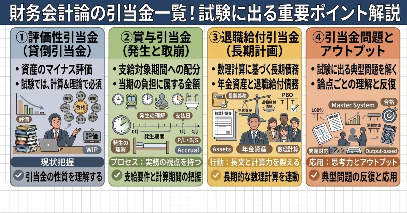 財務会計論の引当金一覧！試験に出る重要ポイント解説｜マド〜社会人