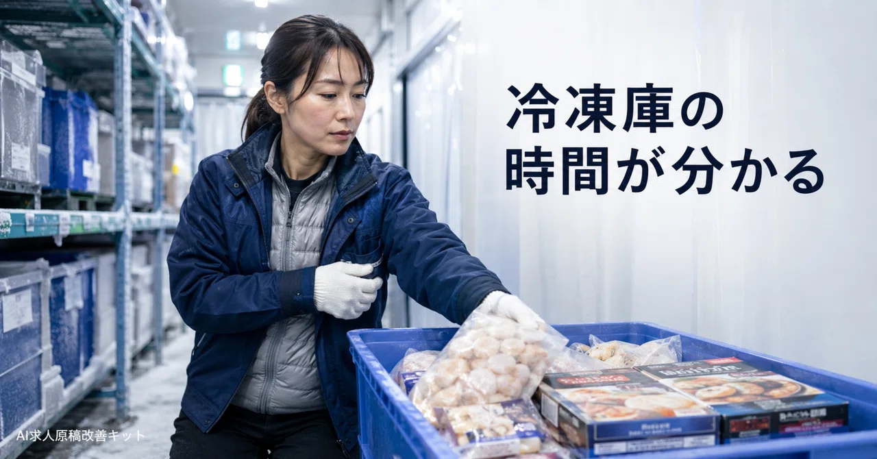 防寒着を着る前に、冷凍庫の中で働く時間を知りたい｜AI実用キット案内所