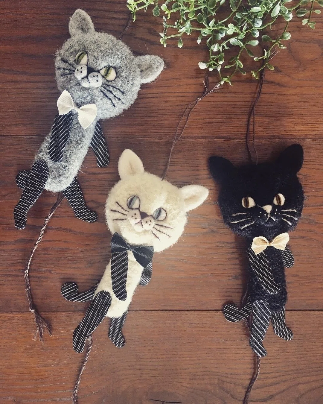 羊毛フェルトで作る、仕掛け人形のネコ、ねこ、猫。』｜chic chic