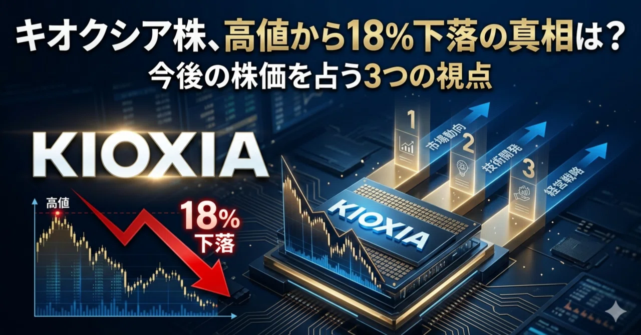 キオクシア株、高値から18%下落の真相は？今後の株価を占う3つの視点