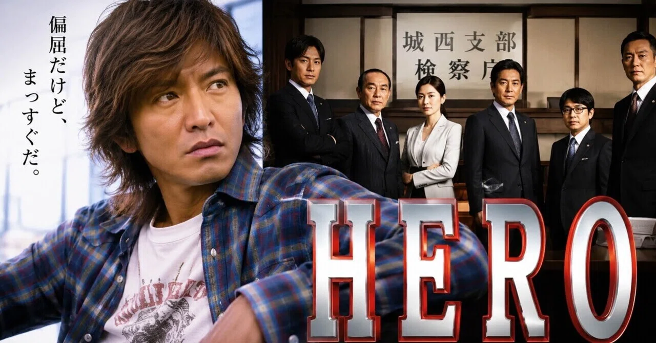 木村拓哉 HERO 額縁付き TV局 番宣用 HERO』視聴率34.3%の理由｜木村拓哉、月9、スターシステムを徹底考察
