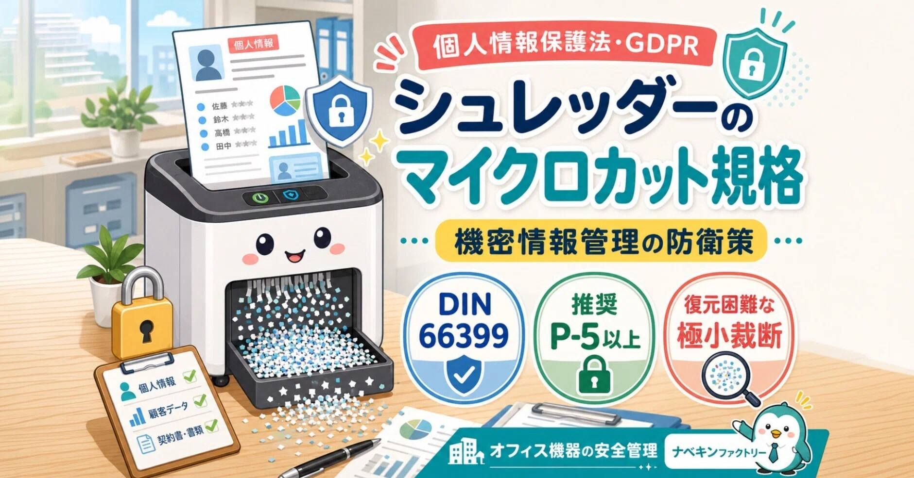 個人情報保護法・GDPRとオフィス機器：シュレッダーのマイクロカット 