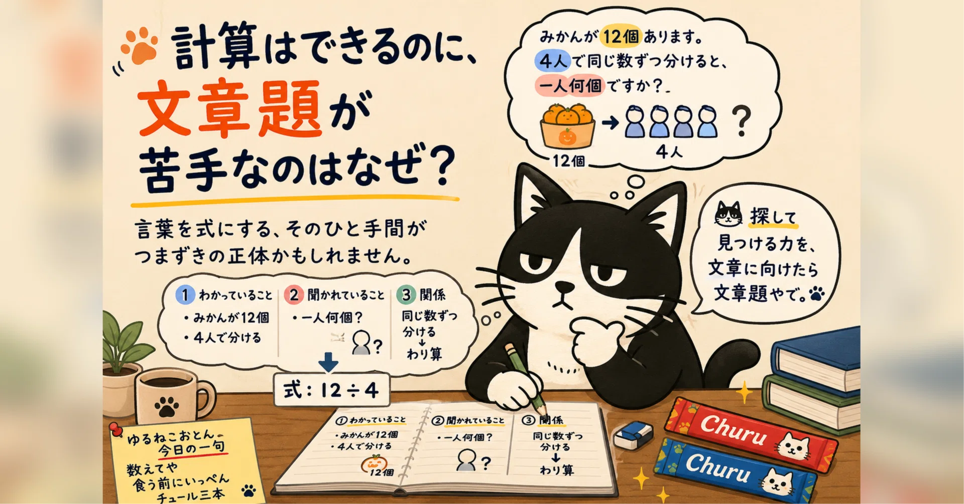 計算はできるのに、文章題が苦手なのはなぜ？ そのつまずき、数学力