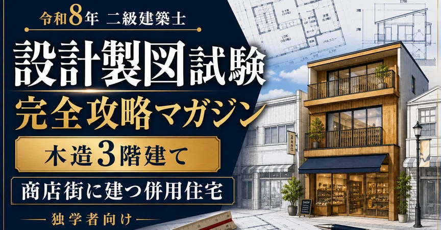 令和8年 二級建築士 製図試験 完全攻略｜併用住宅 木造3階｜独学合格