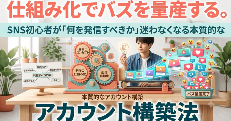 仕組み化でバズを量産する。SNS初心者が「何を発信すべきか」迷わなくなる本質的なアカウント構築法