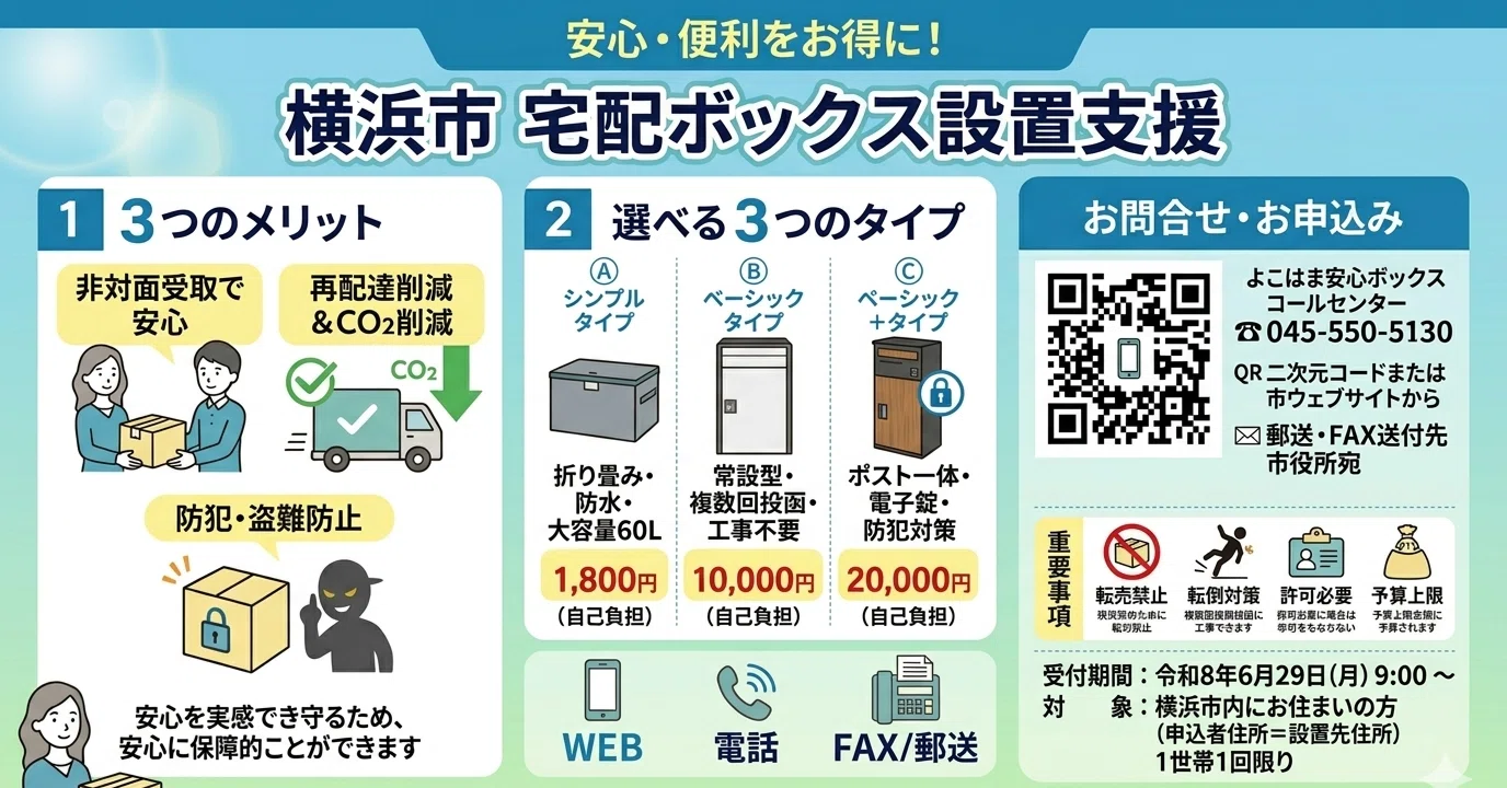 本日9時〜受付開始】横浜市「よこはま安心ボックス設置支援事業」をご