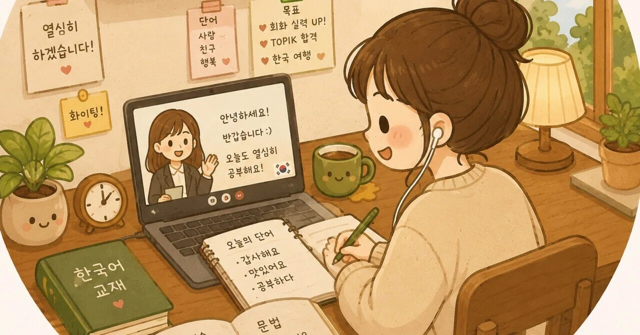 元通訳の先生 vs 気配を消す50代主婦。マイペースに楽しむ韓国語オンライン講座｜ageko