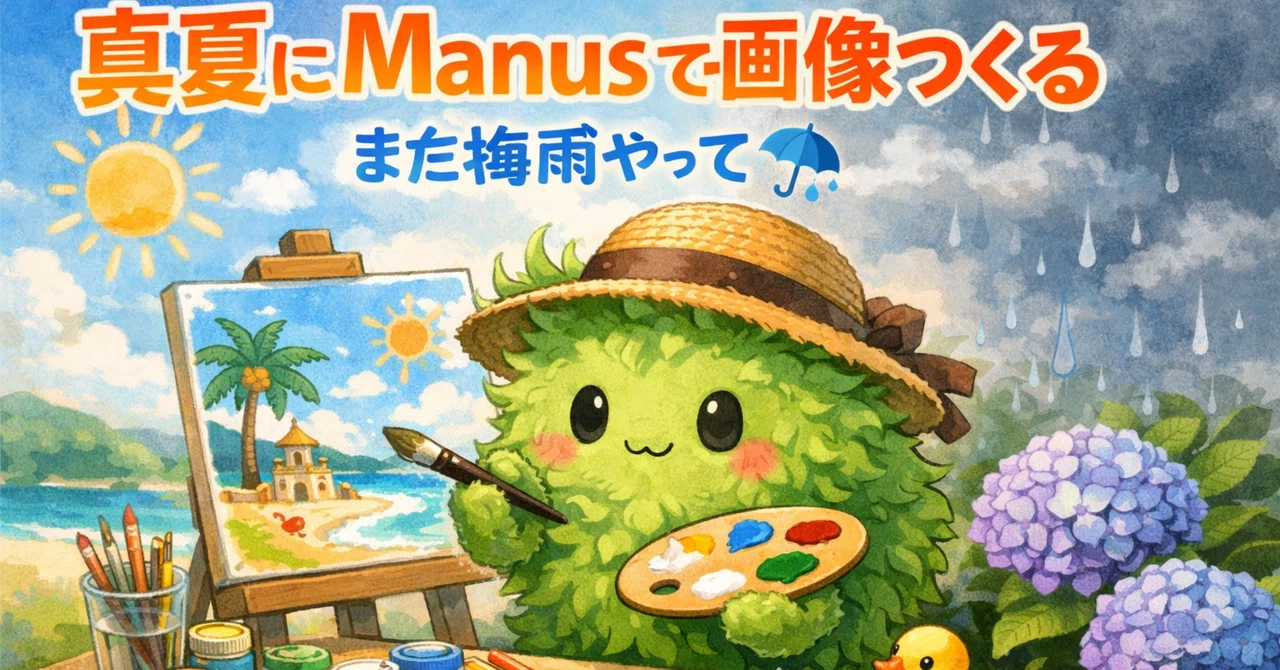 Manusは画像生成にいい感じやね、悪くない