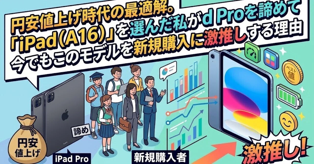 円安値上げ時代の最適解。iPad Proを諦めて「iPad (A16)」を選んだ私が 