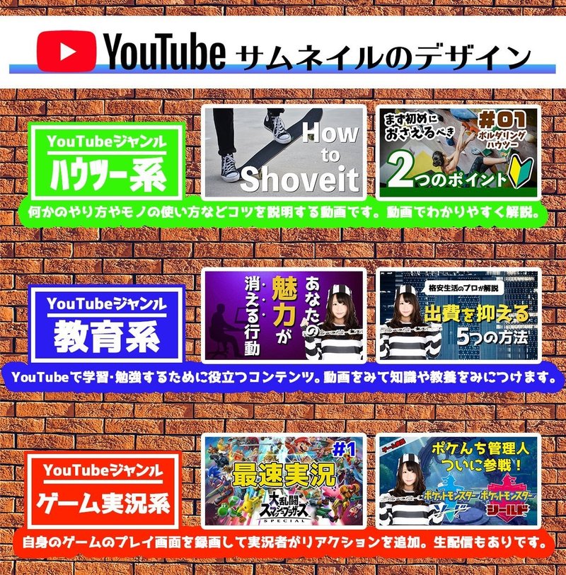 YouTubeジャンル紹介ハウツー教育ｹﾞｰﾑ実況