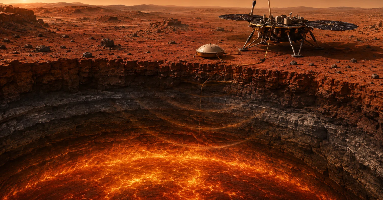 火星の地下に「巨大マグマ網」が眠っていた──プレートなき惑星の地質