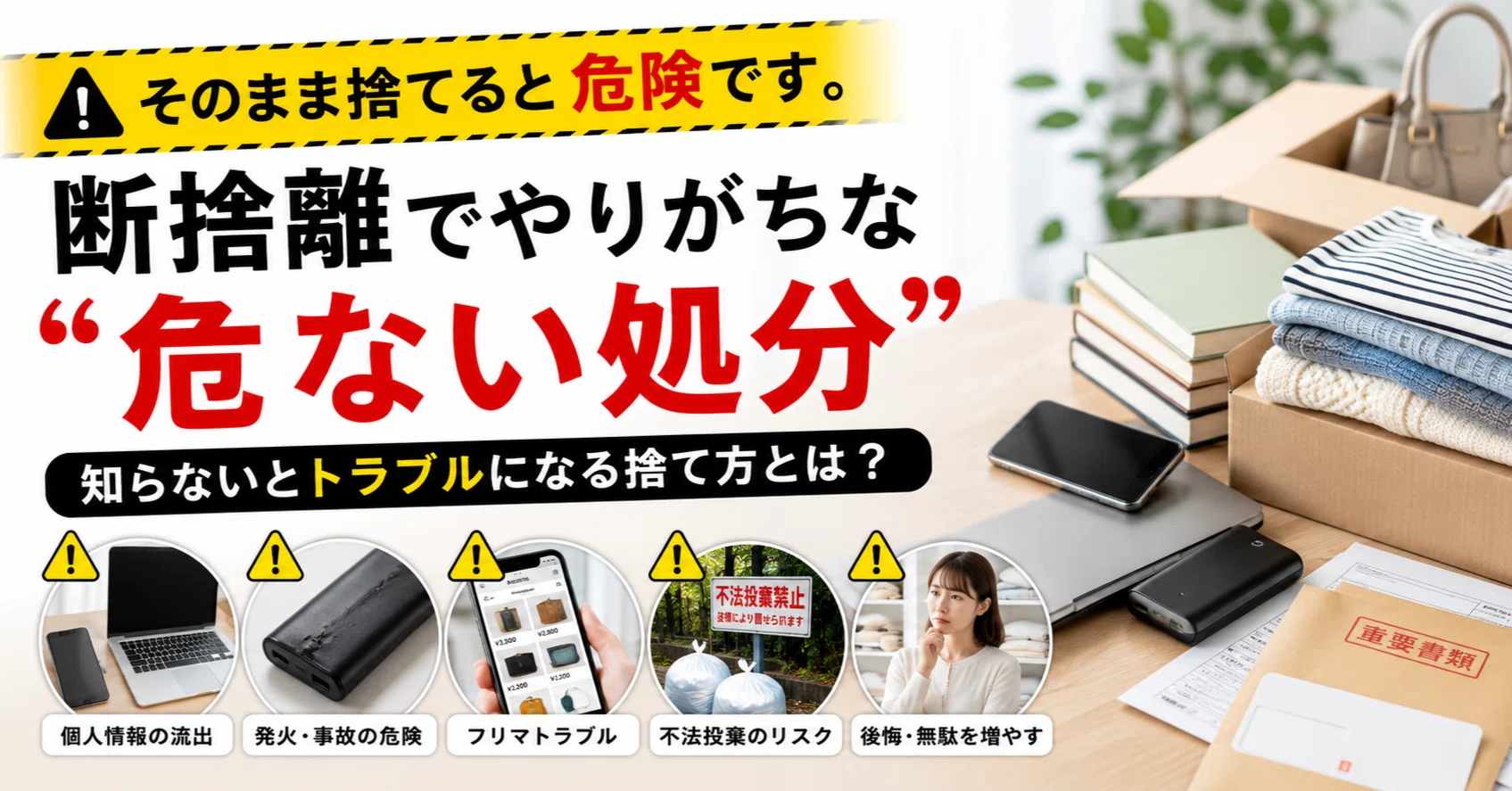 そのまま捨てると危険！ 断捨離でやりがちな“危ない捨て方”｜クージー塾
