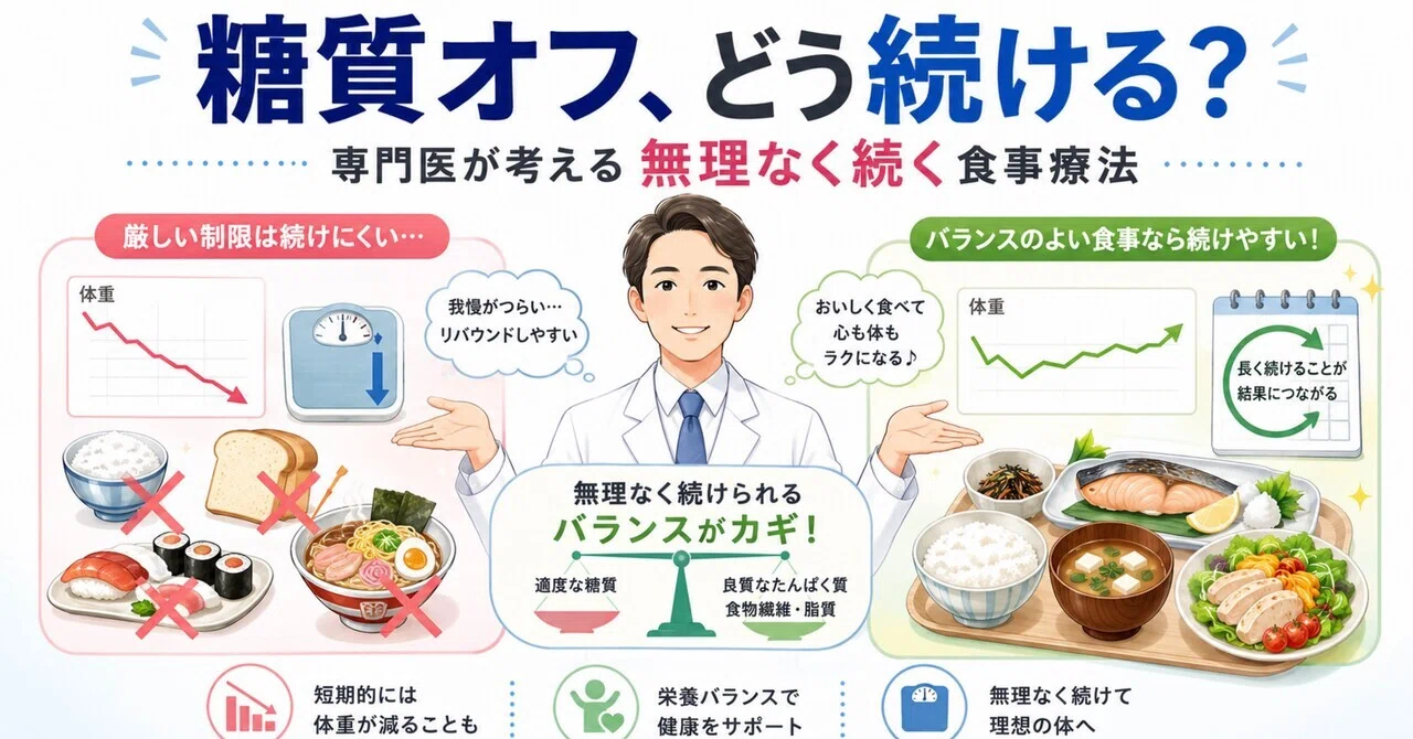 糖質オフは効く。でも一生続く食事療法ですか？｜城医院（豊中市
