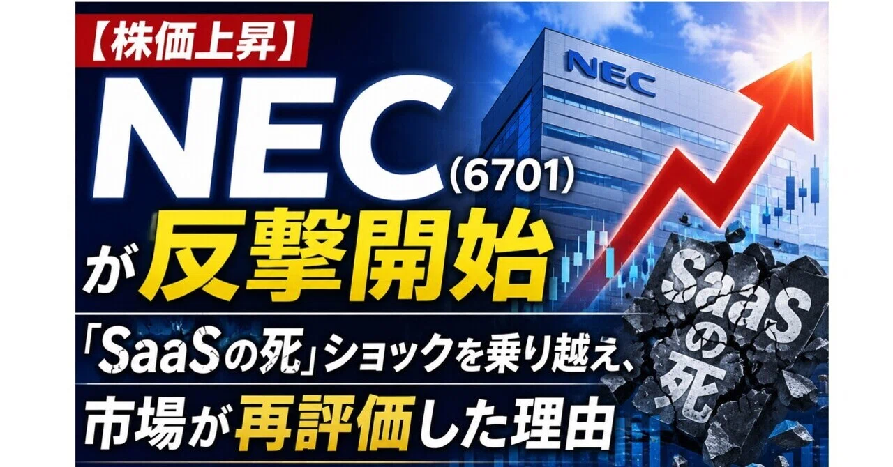 株価上昇】NEC（6701）が反撃開始――「SaaSの死」ショックを乗り越え