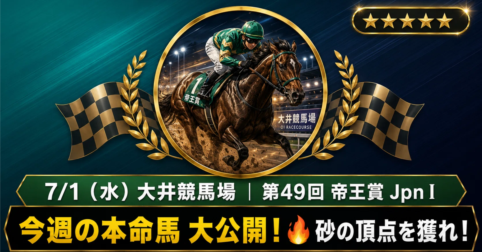 第49回 帝王賞（JpnⅠ）完全予想砂の王者決定戦・大井2000mを完全攻略