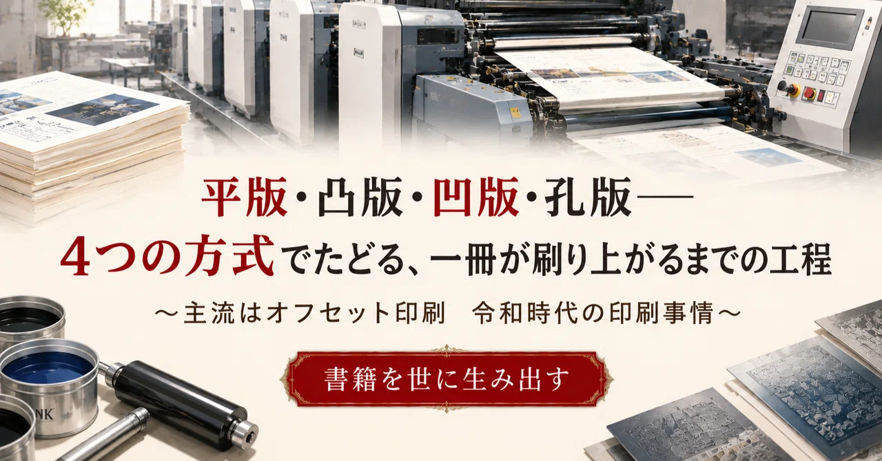 平版・凸版・凹版・孔版――4つの方式でたどる、一冊が刷り上がるまでの工程〜主流はオフセット印刷 令和時代の印刷事情〜|幻冬舎ルネッサンス