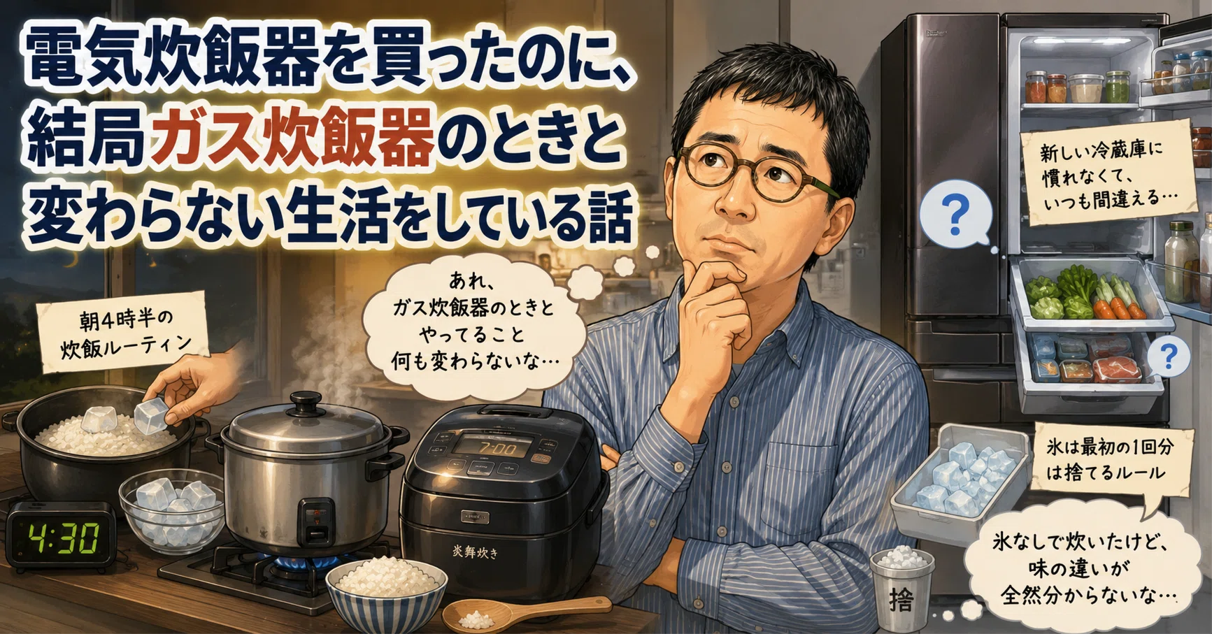 電気炊飯器を買ったのに、結局ガス炊飯器のときと変わらない生活をして 