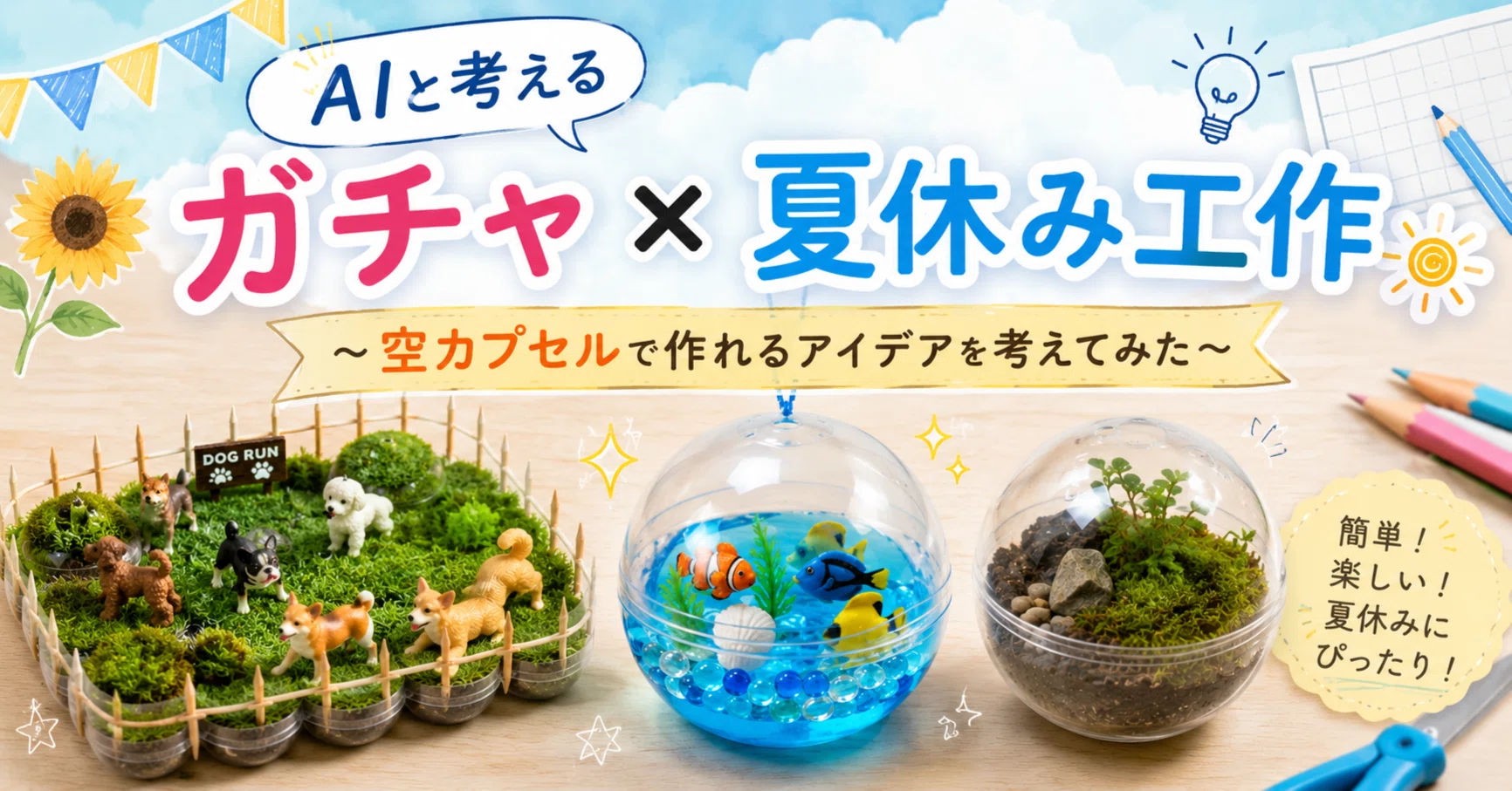 AIと考える「ガチャ×夏休み工作」 ～空カプセルで作れるアイデアを考え 