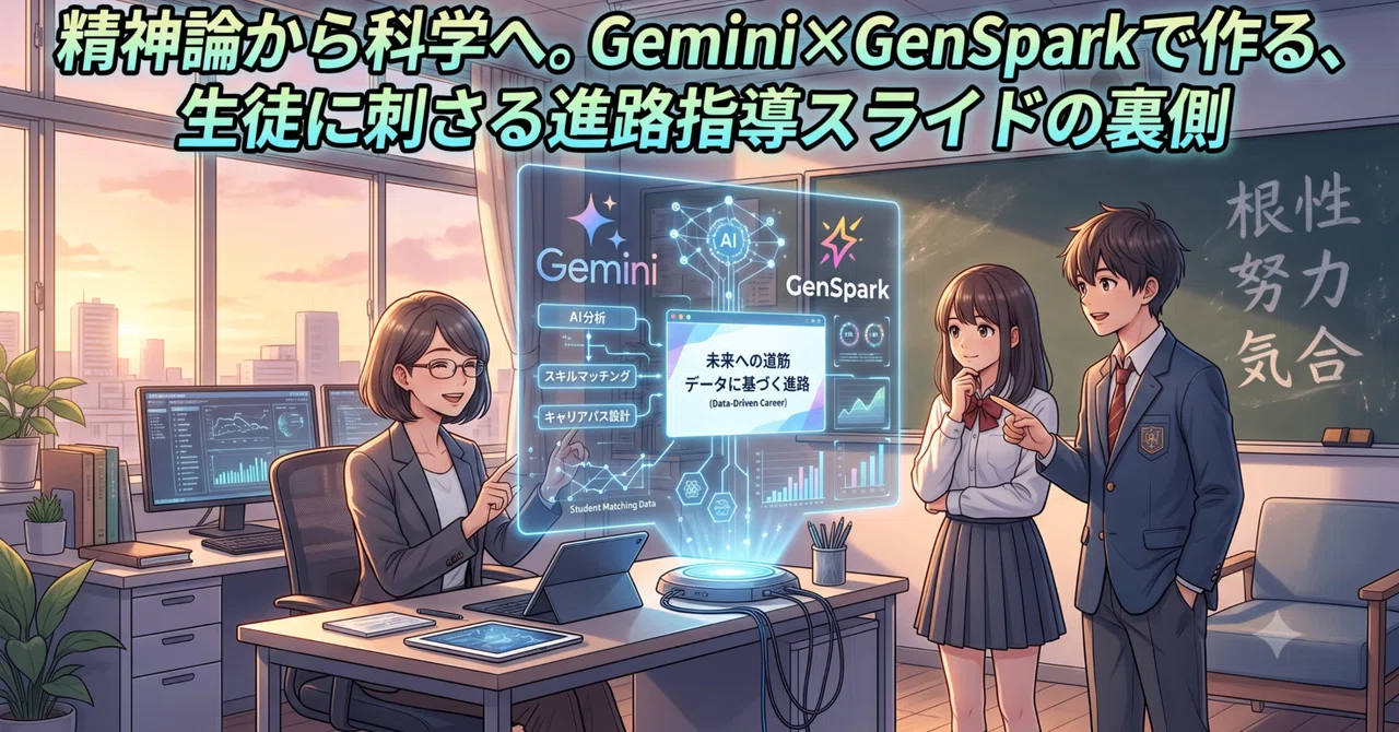 精神論から科学へ。Gemini×GenSparkで作る、生徒に刺さる進路指導スライドの裏側