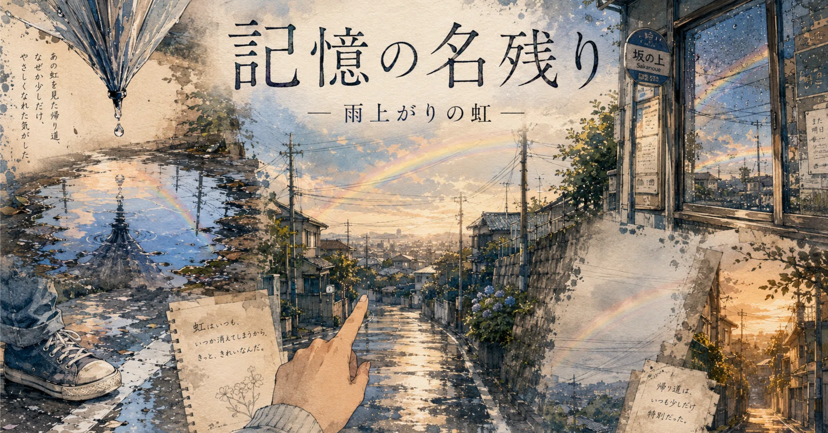 Gallery/AIgraphic/#12】記憶の名残り／雨上がりの虹｜PikoPikoぴこぴこ
