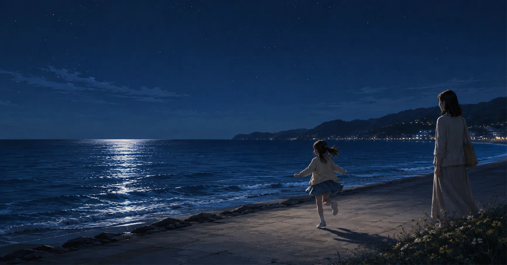 「夜の海」 夜の海でスキップするまで｜Lumen C.