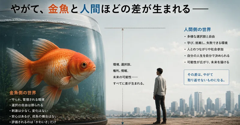 やがて、金魚と人間ほどの差が生まれる――福祉では、どうなるのか eyecatch