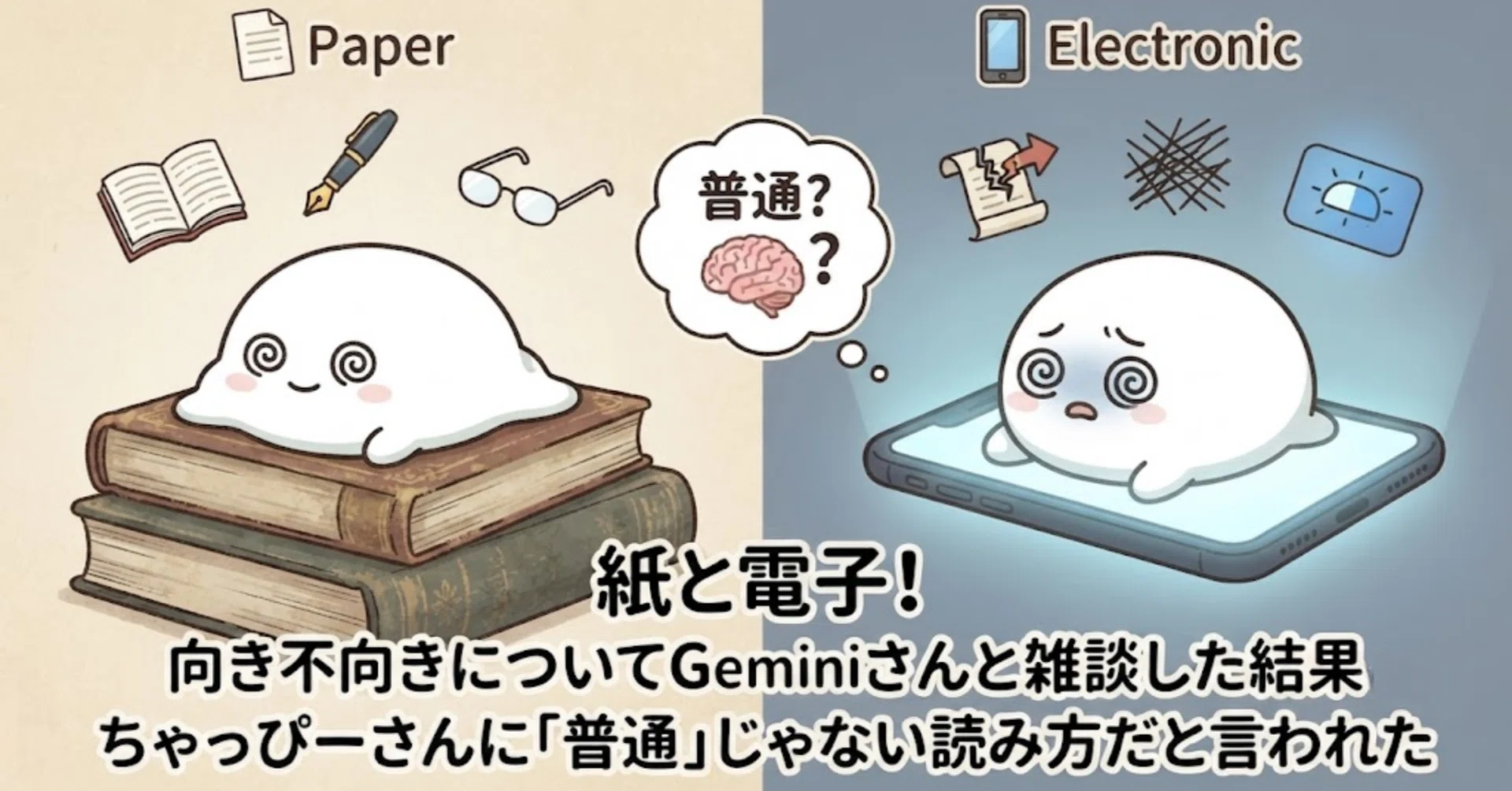 紙と電子！向き不向きについてGeminiさんと雑談した結果、ちゃっ 