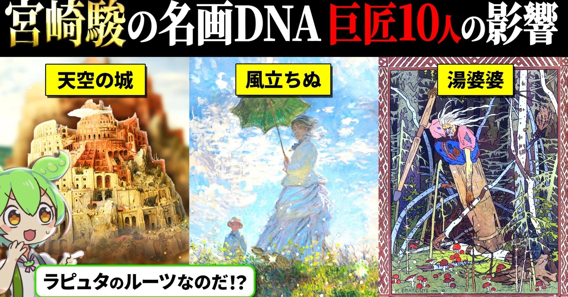 名画のDNA】アニメーションに宿る名画の魂：宮崎駿の表現と響き合う10