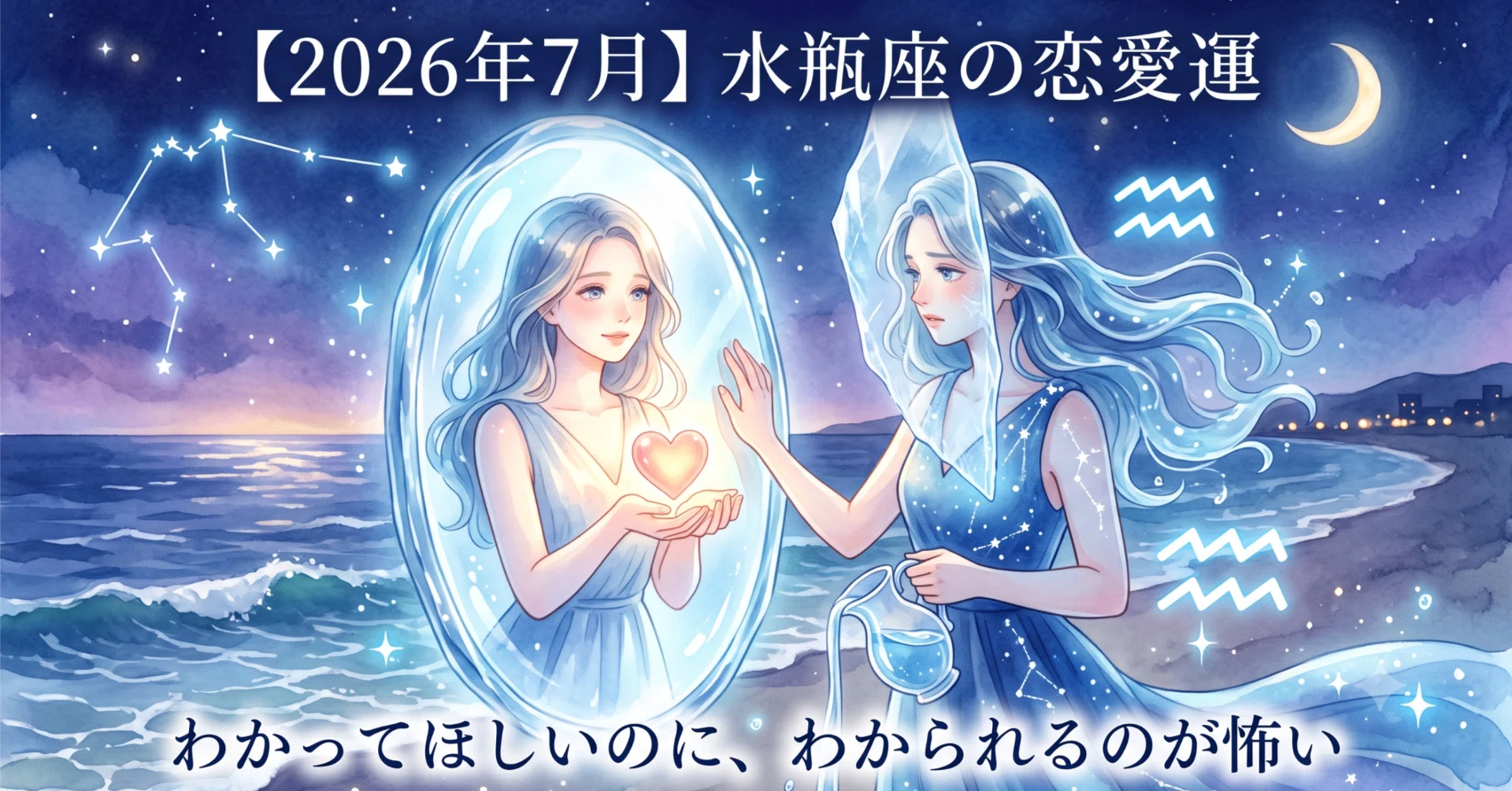 2026年7月】水瓶座の恋愛運｜わかってほしいのに、わかられるのが怖い