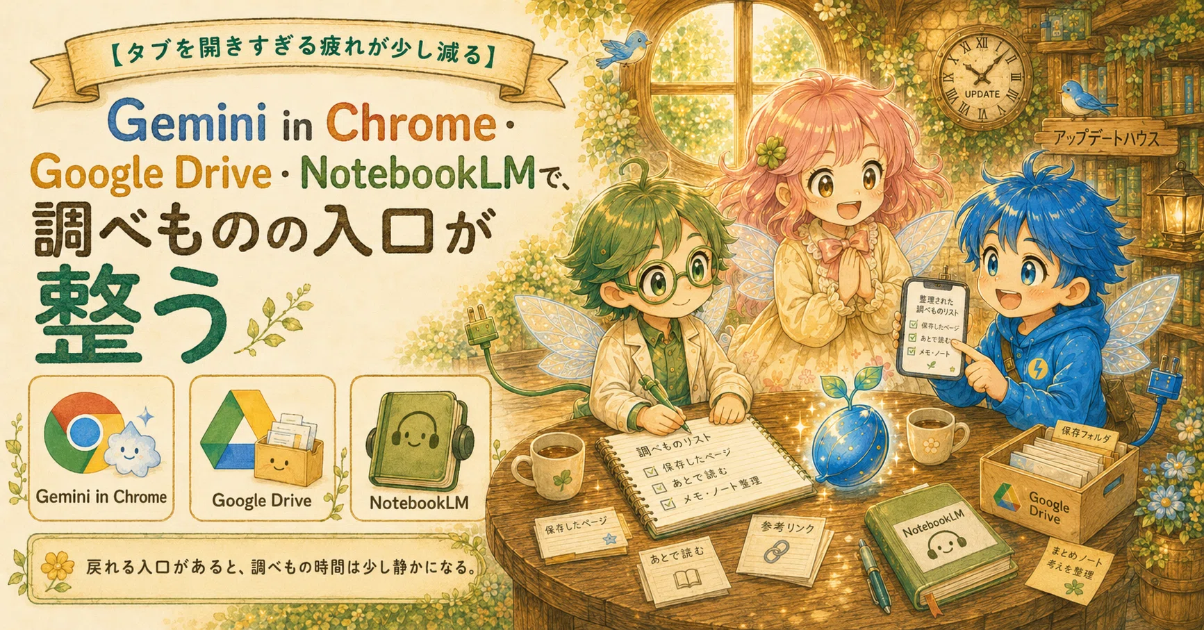 タブを開きすぎる疲れが少し減る】Gemini in Chrome・Google Drive
