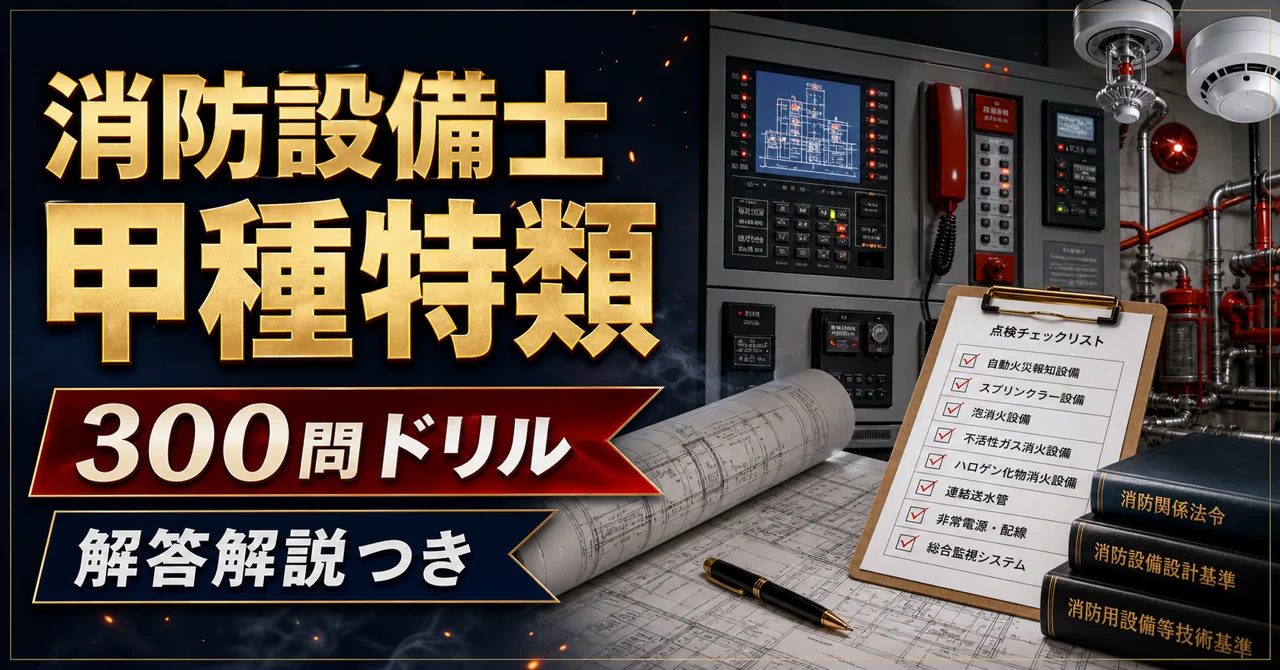 消防設備士 甲種特類】300問ドリル｜試験前チェック｜ニッチ資格ラボ