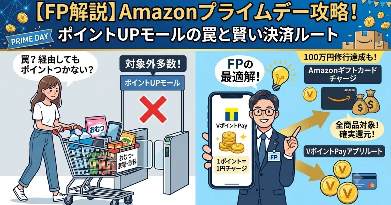 【2026年最新】ポイントUPモール経由のAmazonは罠？対象外カテゴリの注意点とFPが教える最適解｜たなやん｜Vポイントびより【FP解説】