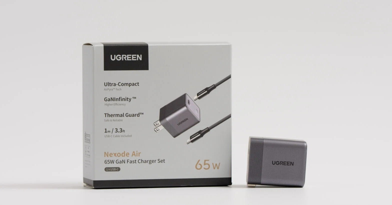 充電器 UGREEN Nexode Air 65Wをレビュー！持ち運びに最適な超小型の65W充電器