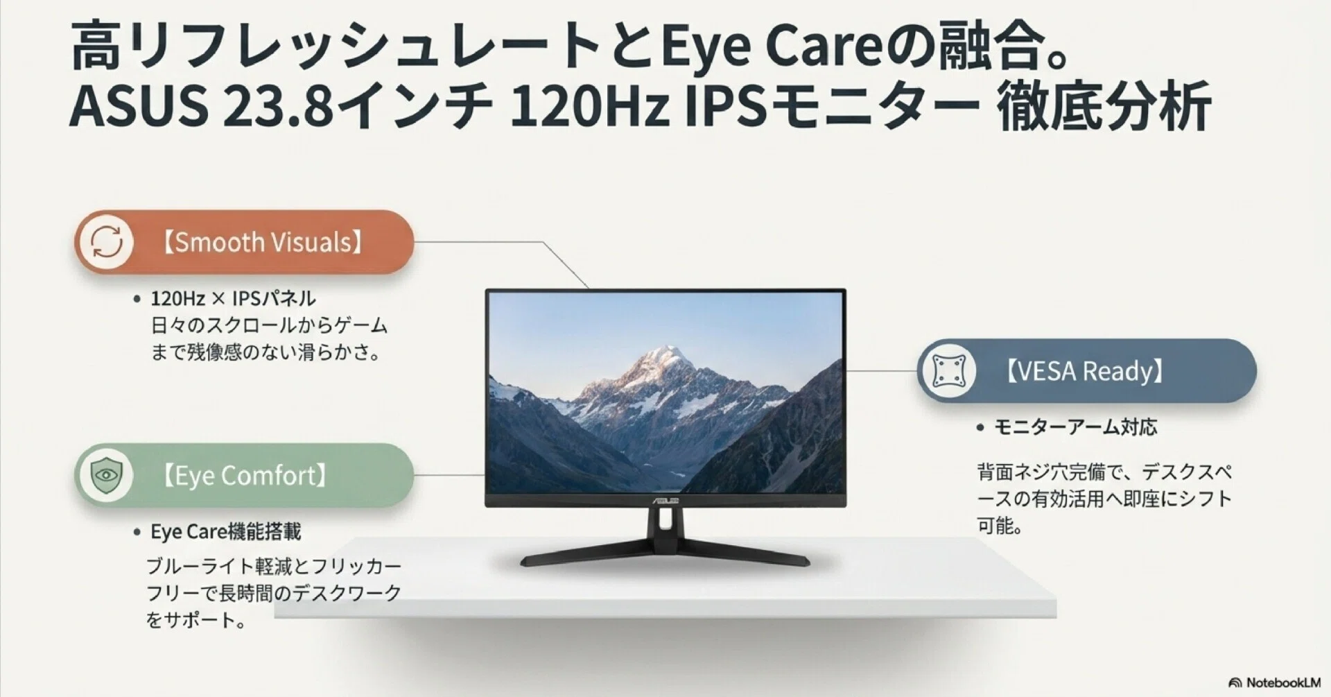 ASUS VY249HGRレビュー｜120Hz・IPSで仕事もゲームも快適な23.8インチ