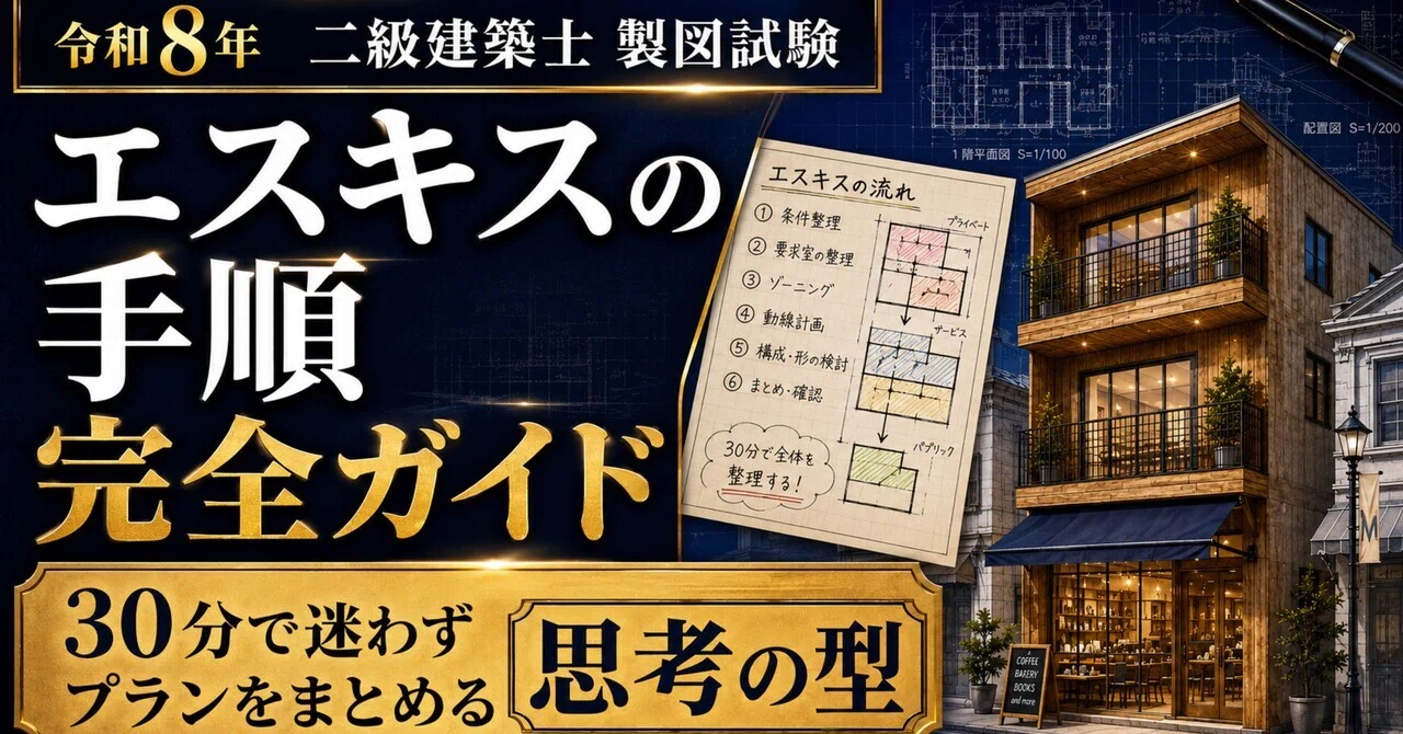 二級建築士 製図｜エスキスの手順 完全ガイド｜30分で迷わずプランを
