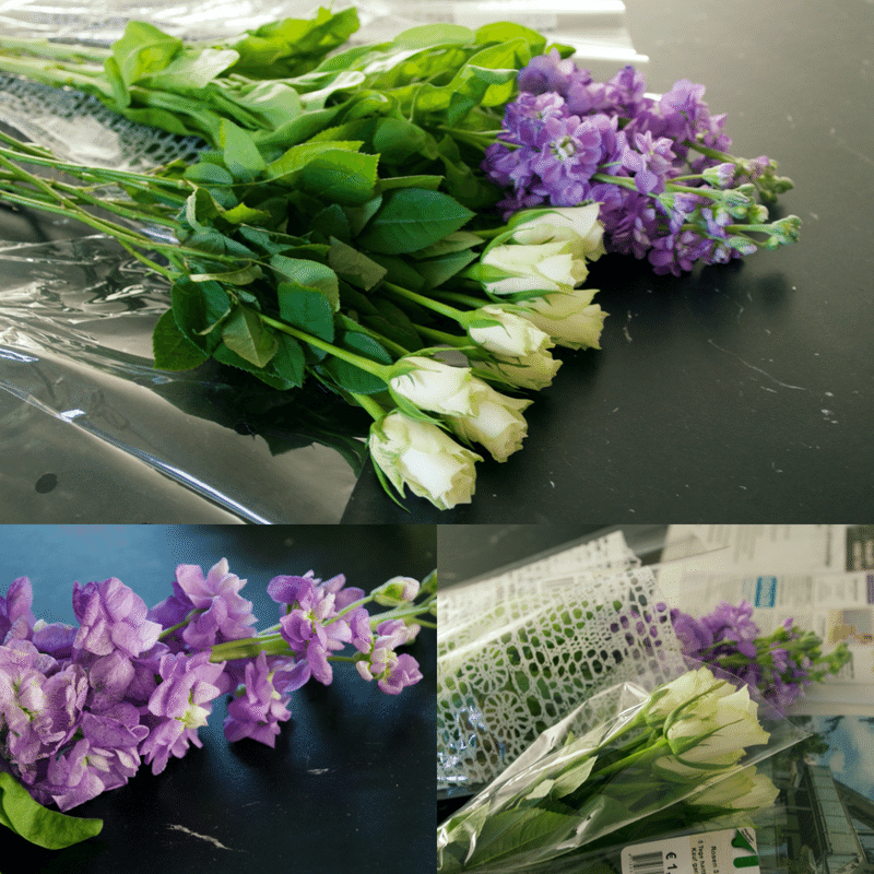 いけばな稽古で使った花たち Hanakokoro Note