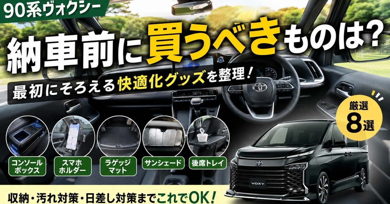 90系ヴォクシー納車前に買うものは？最初にそろえる快適化グッズを整理 