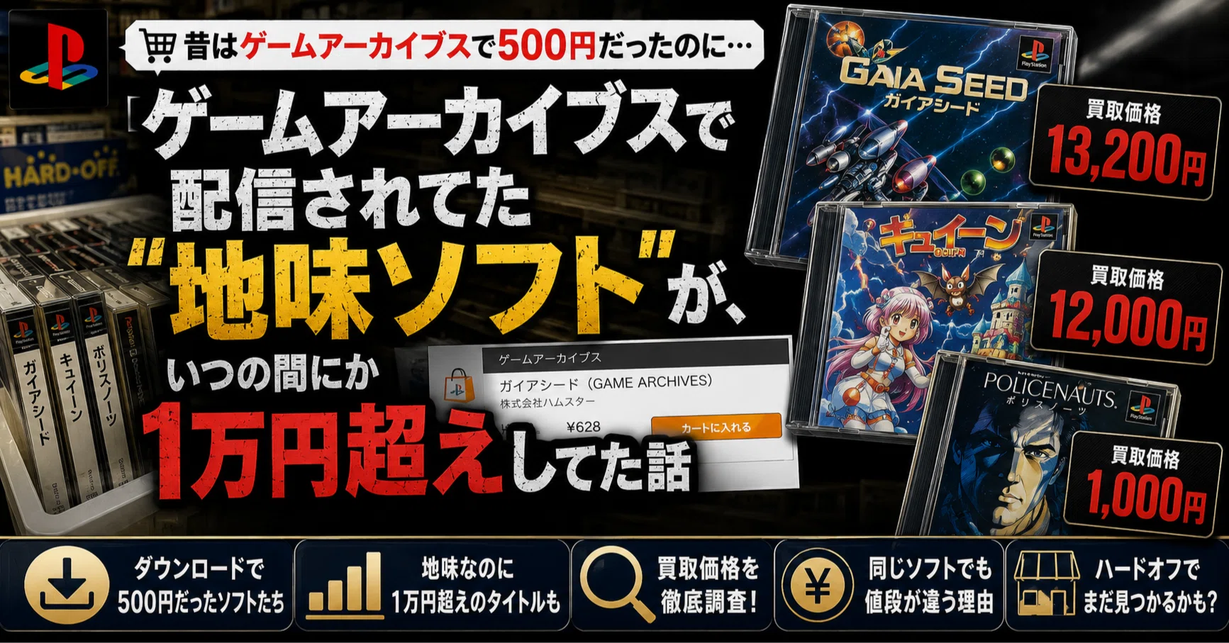 ゲームアーカイブスで配信されてた「地味ソフト」が、いつの間にか1万
