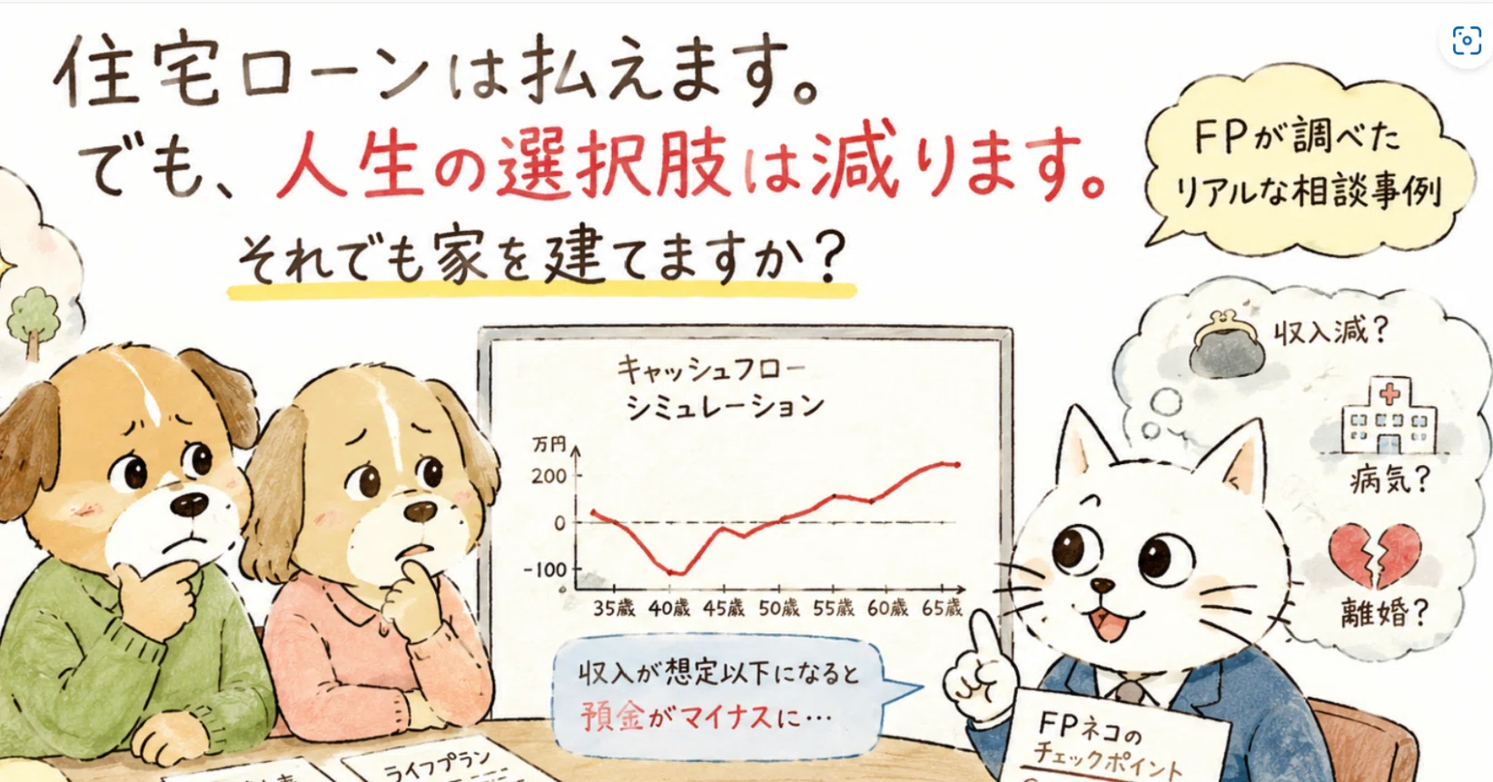 相談事例】「住宅ローンは払えます。でも、人生の選択肢は減ります